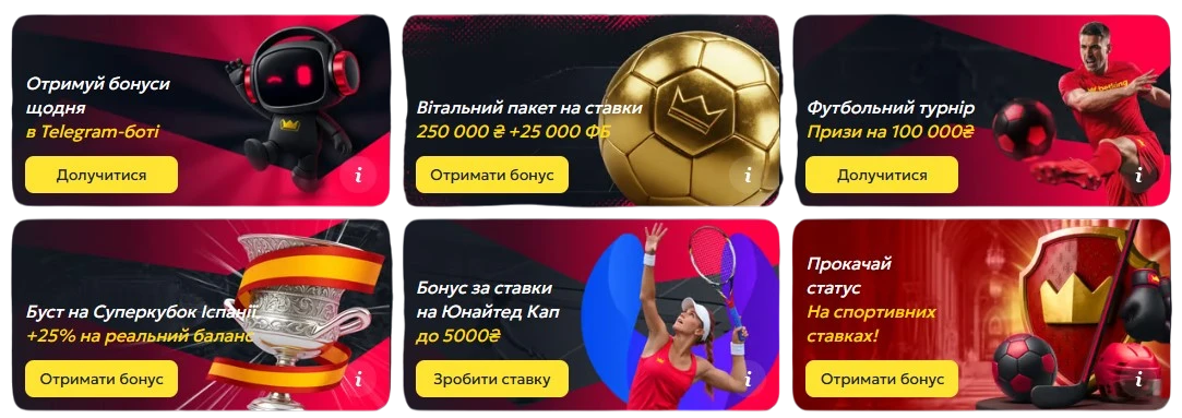 Бонуси та акції від Беткінг